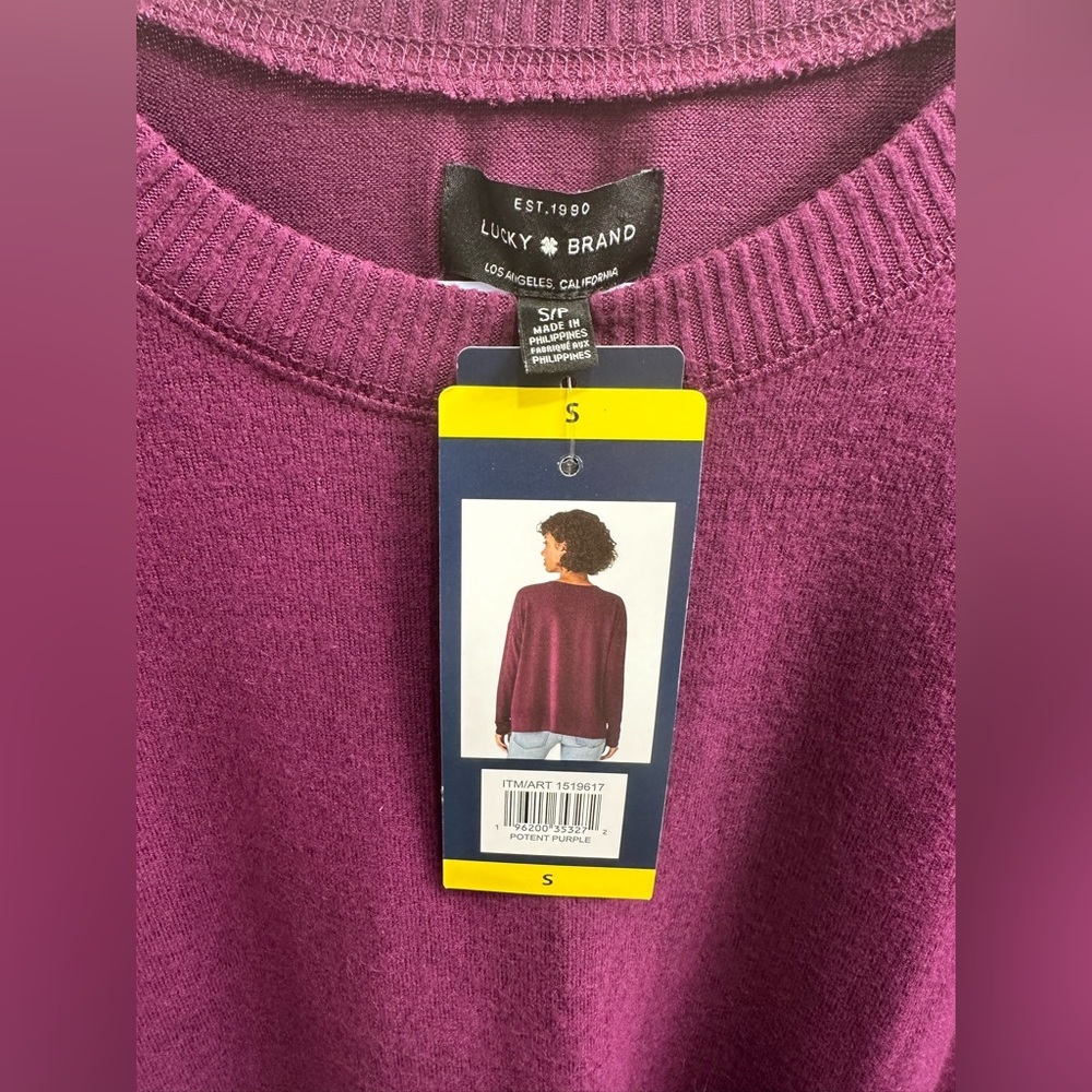 New Lucky Brand Rich Purple Knit Top - Picture 2 of 8